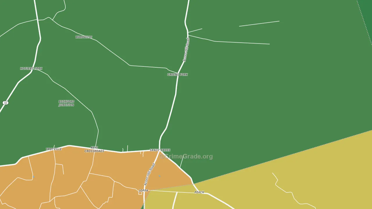Sandy Cross, NC Map of Drug-Related Crime Rates