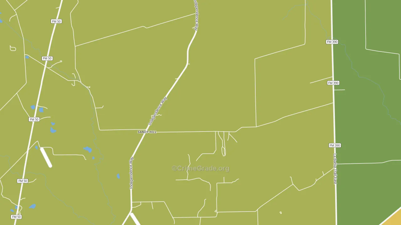 Sandy Hill, TX Map of Drug-Related Crime Rates
