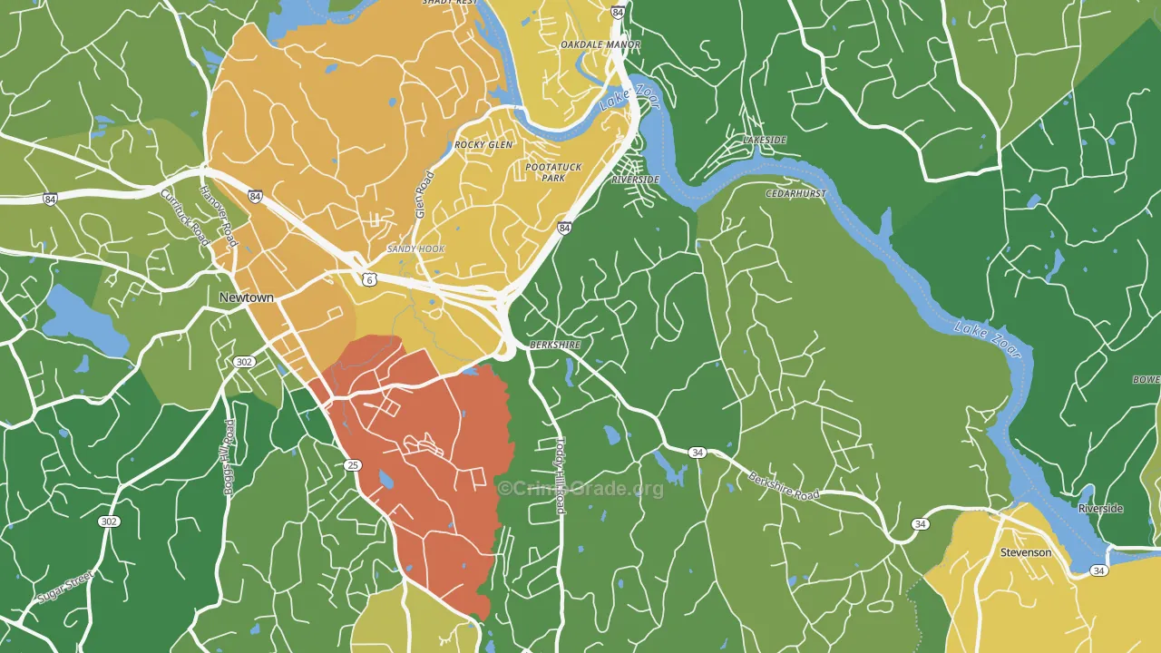Sandy Hook, CT Map of Drug-Related Crime Rates