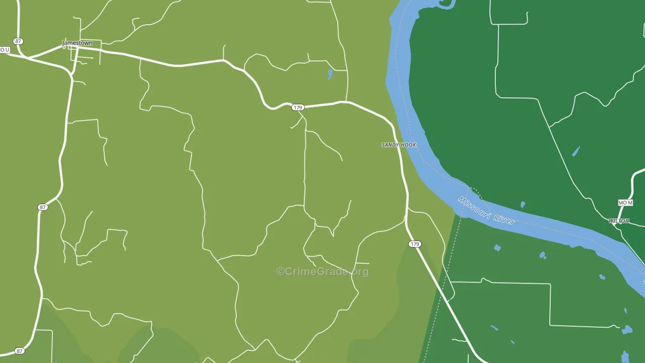 Sandy Hook, MO Map of Drug-Related Crime Rates