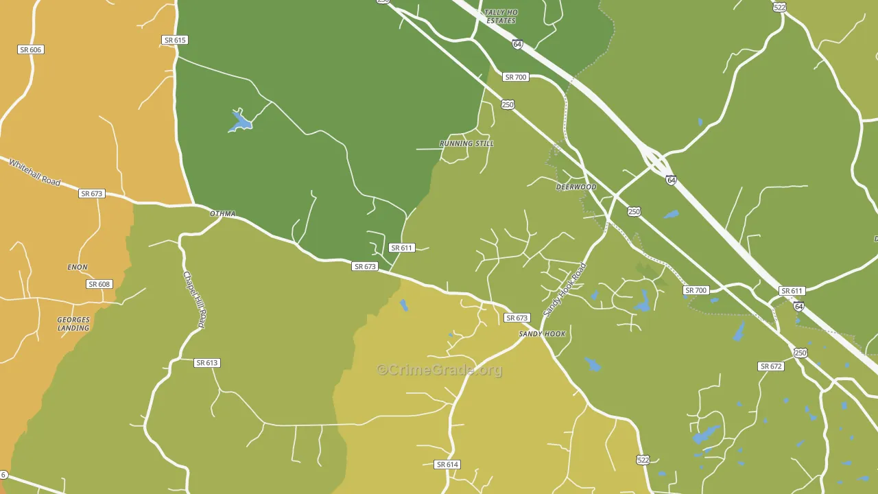Sandy Hook, VA Map of Drug-Related Crime Rates