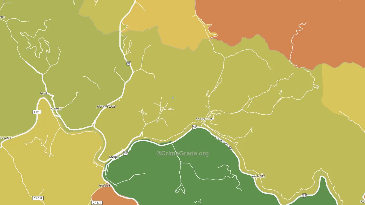 Sandy Huff, WV Map of Drug-Related Crime Rates