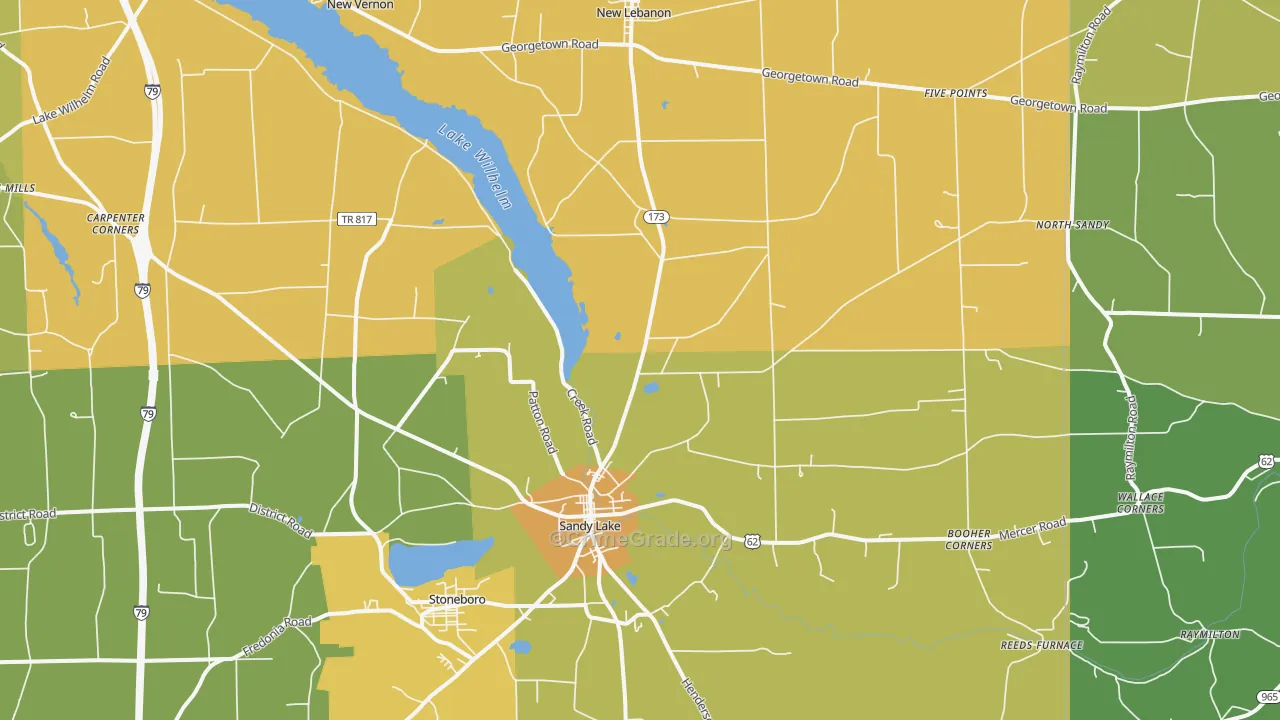 Sandy Lake, PA Map of Drug-Related Crime Rates