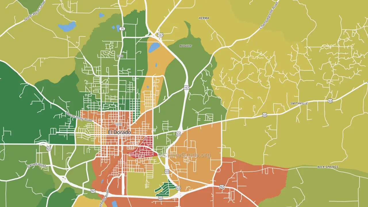 Sandy Land, AR Map of Drug-Related Crime Rates
