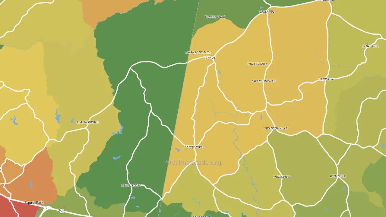 Sandy Level, VA Map of Drug-Related Crime Rates