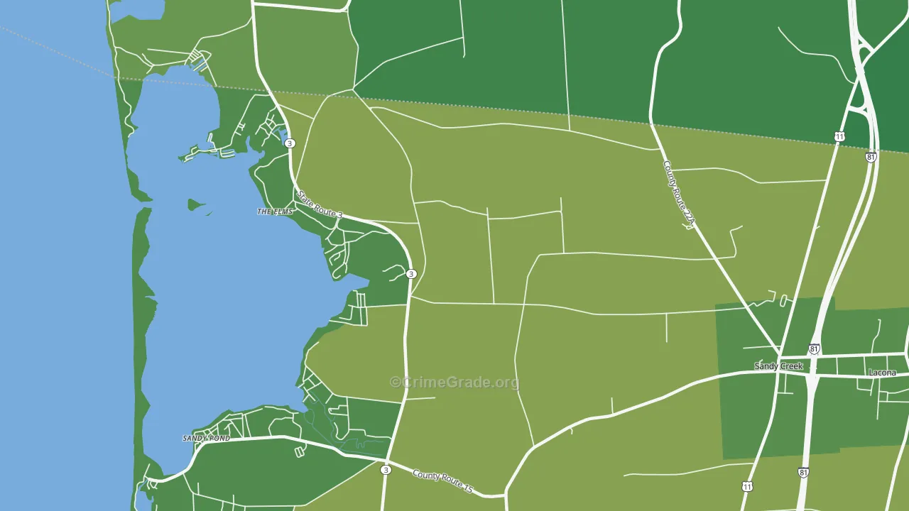 Sandy Pond, NY Map of Drug-Related Crime Rates