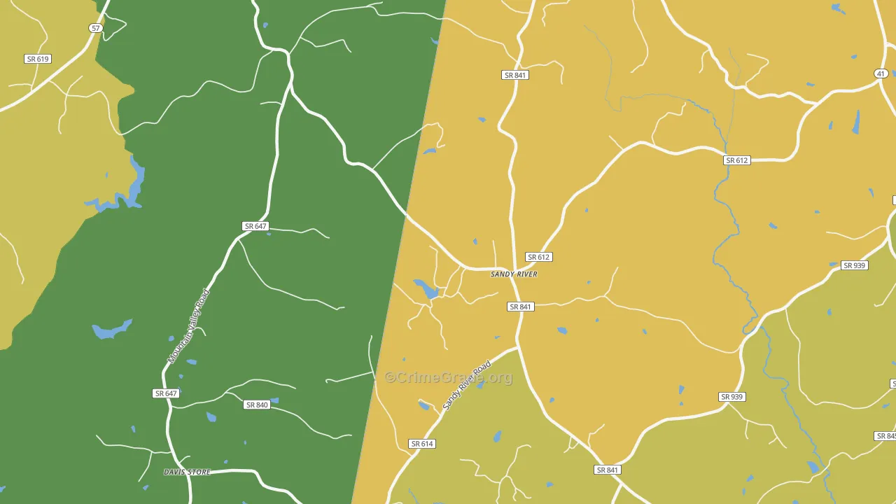 Sandy River, VA Map of Drug-Related Crime Rates