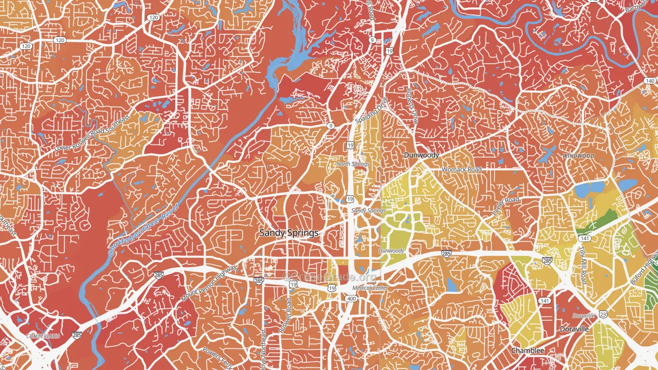 Sandy Springs, GA Map of Drug-Related Crime Rates