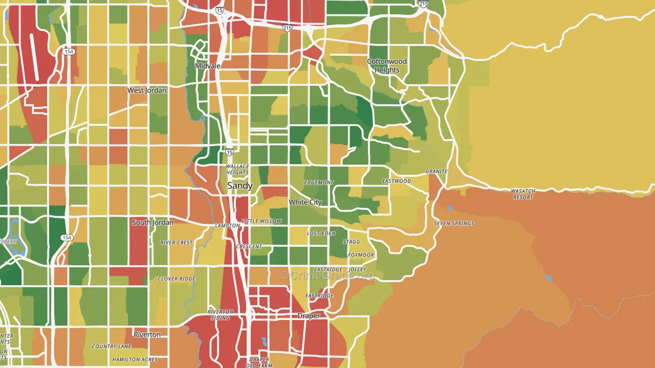 Sandy, UT Map of Drug-Related Crime Rates