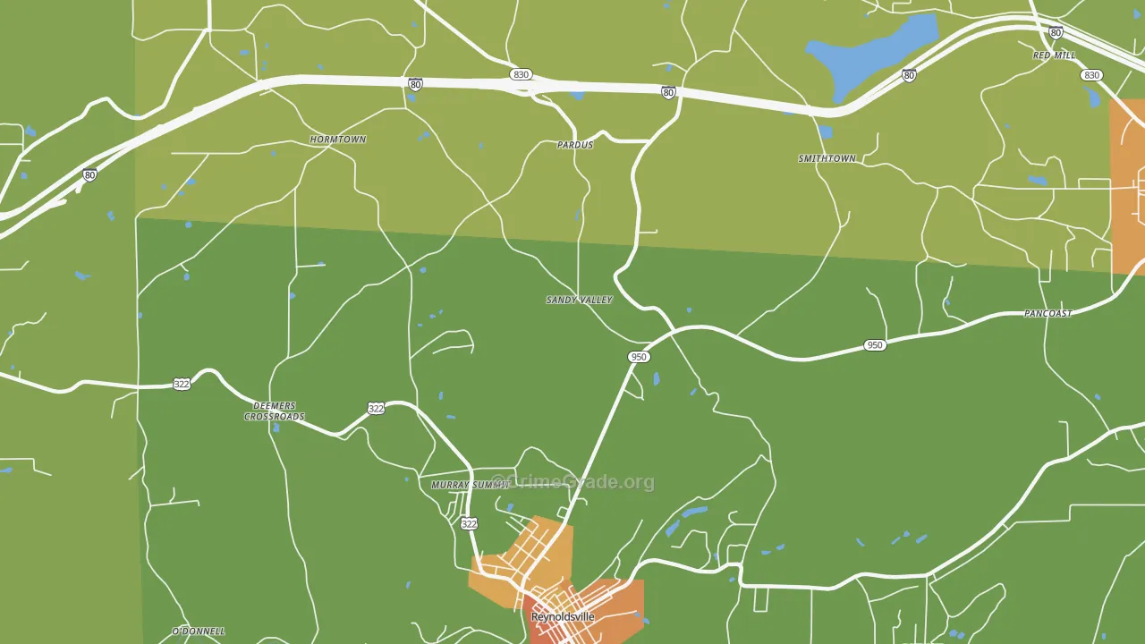 Sandy Valley, PA Map of Drug-Related Crime Rates
