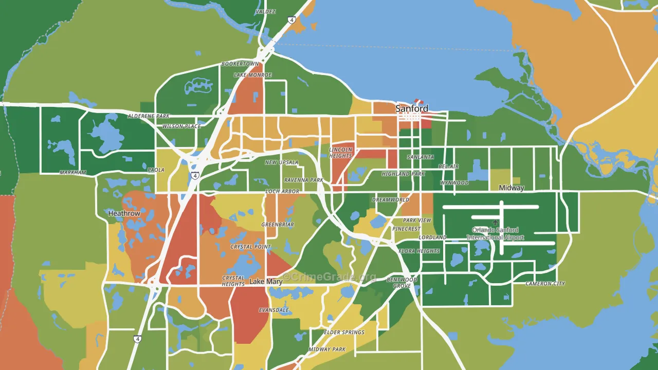 Sanford, FL Map of Drug-Related Crime Rates