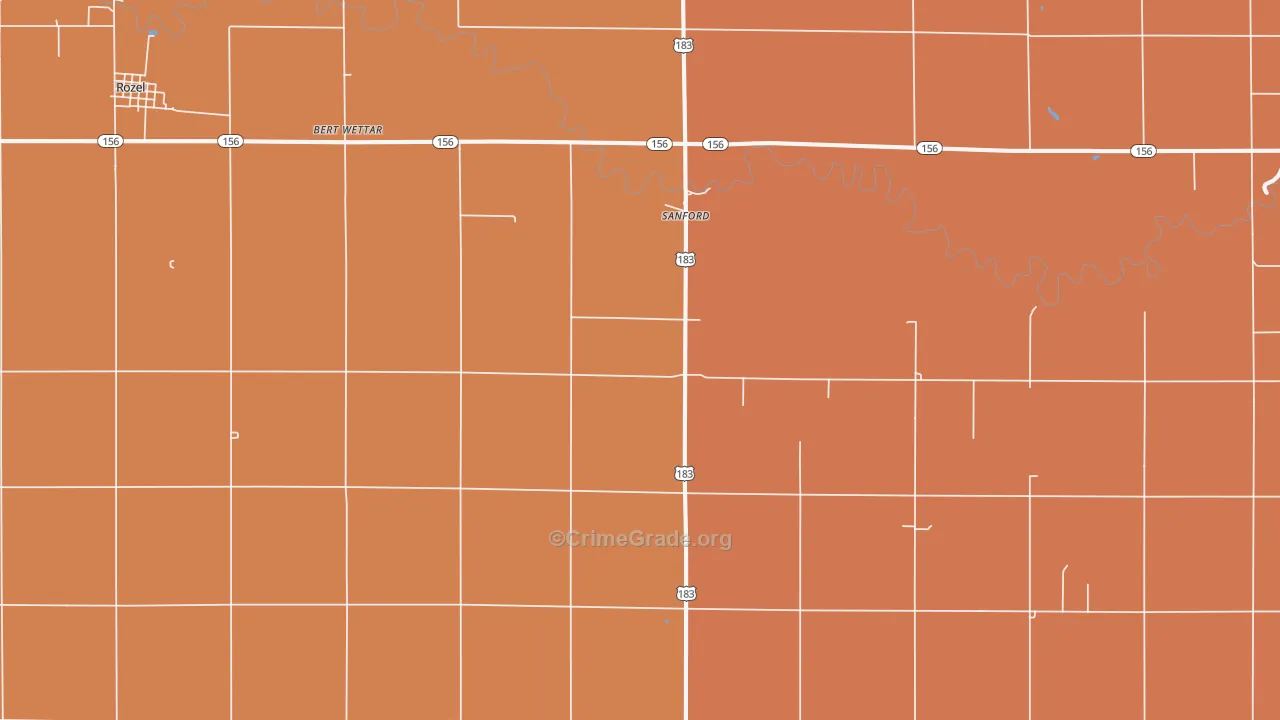 Sanford, KS Map of Drug-Related Crime Rates