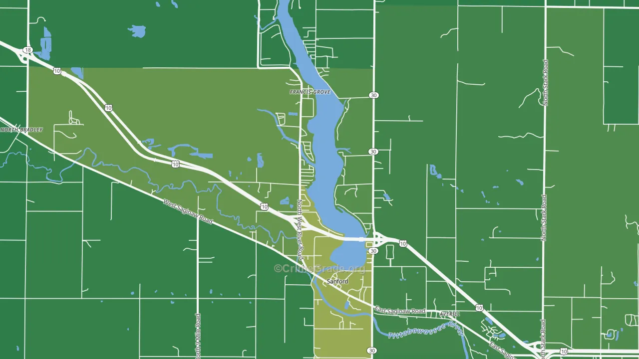 Sanford, MI Map of Drug-Related Crime Rates