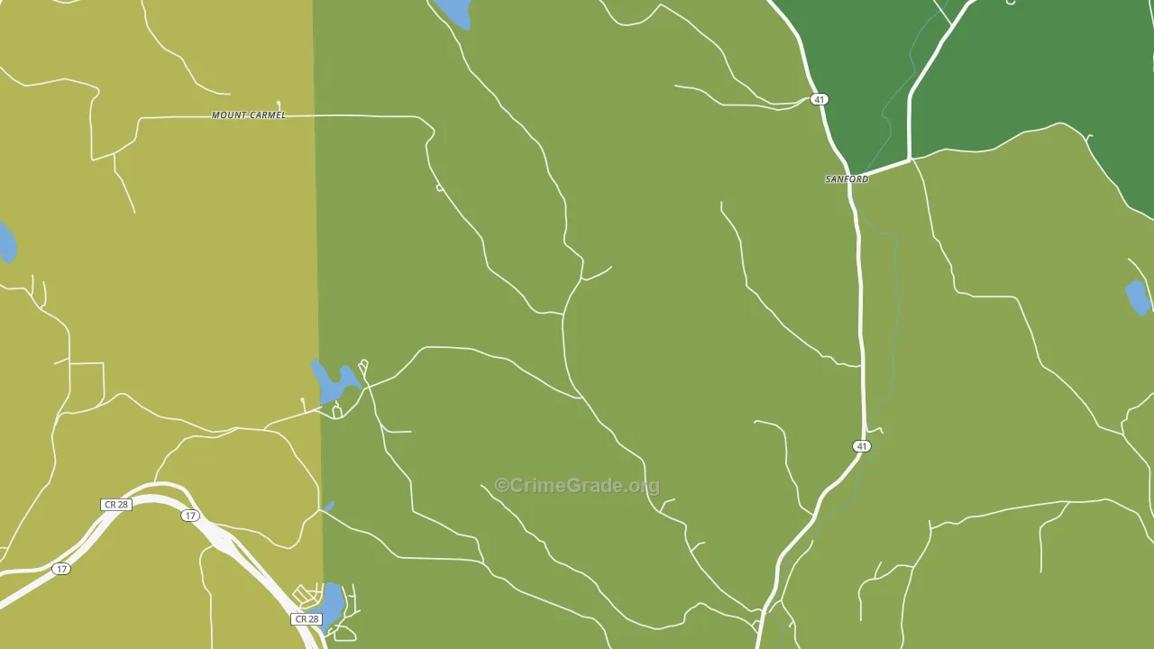 Sanford, NY Map of Drug-Related Crime Rates