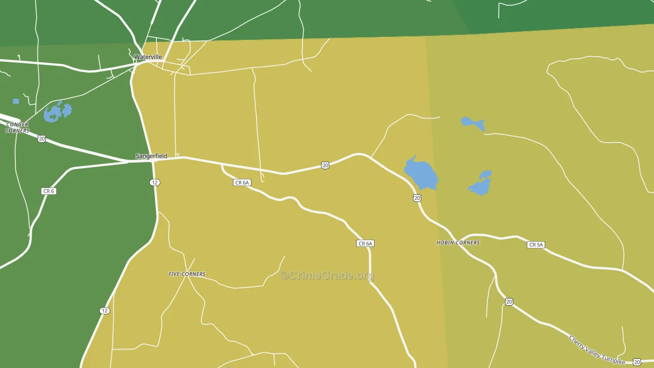 Sangerfield, NY Map of Drug-Related Crime Rates