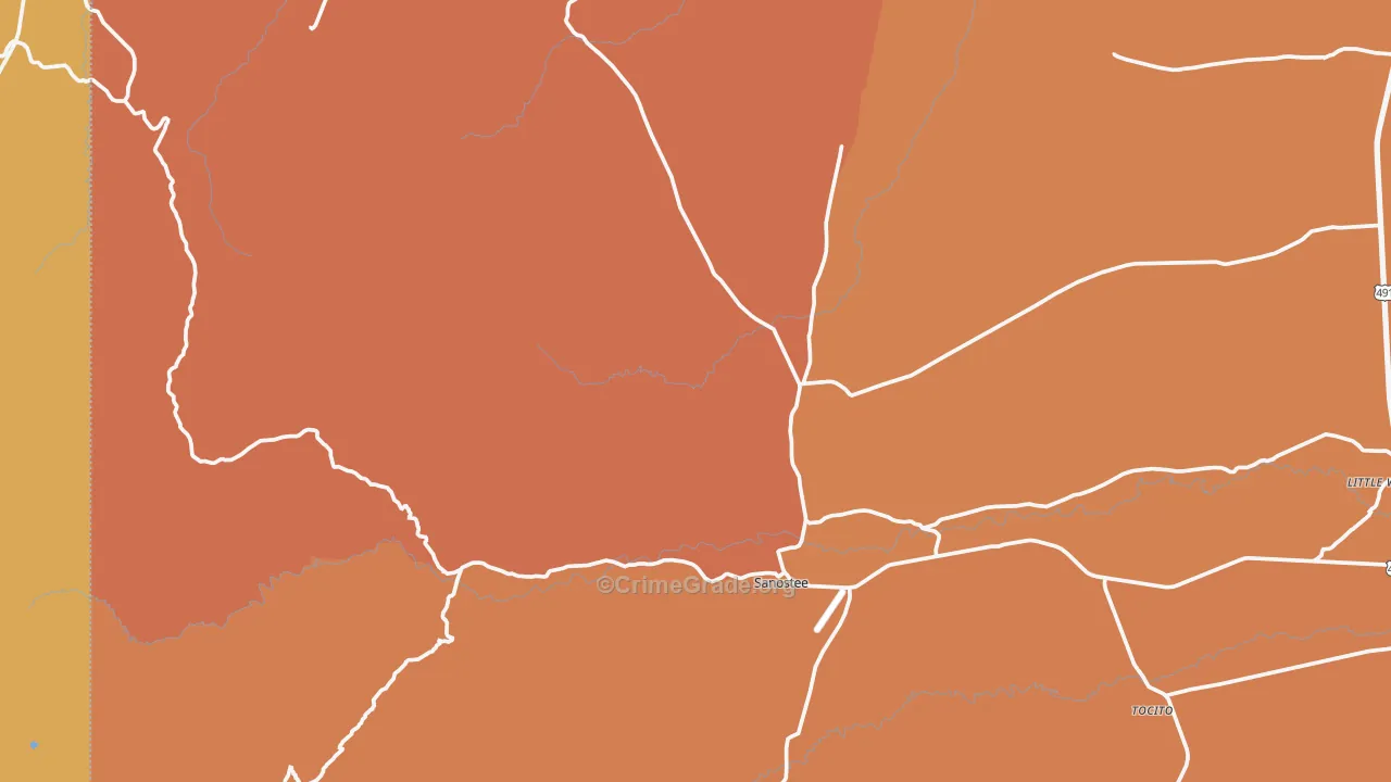 Sanostee, NM Map of Drug-Related Crime Rates