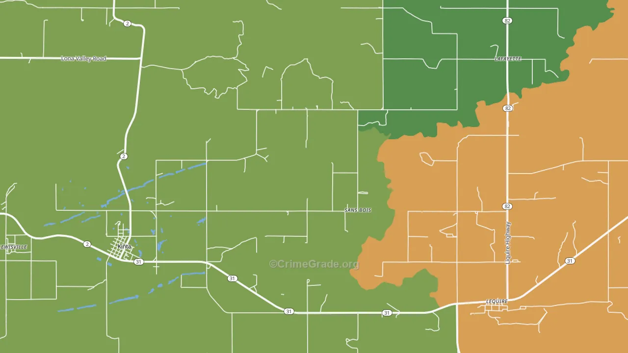 Sans Bois, OK Map of Drug-Related Crime Rates