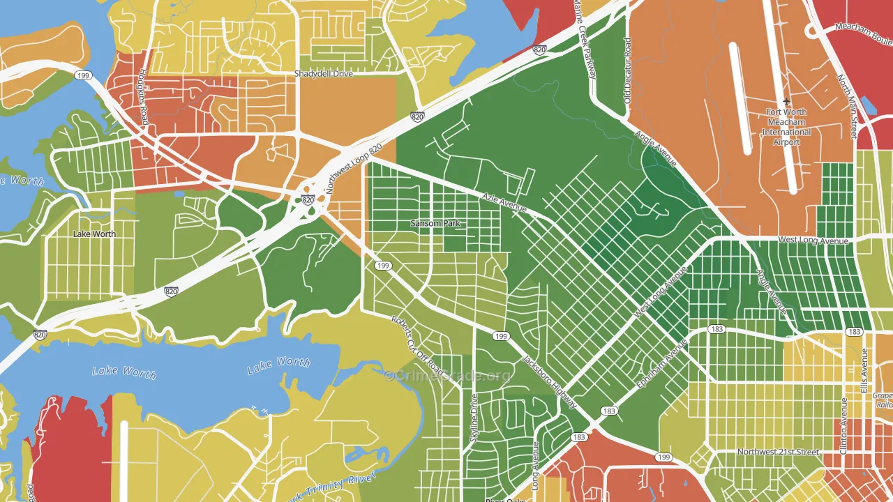 Sansom Park, TX Map of Drug-Related Crime Rates