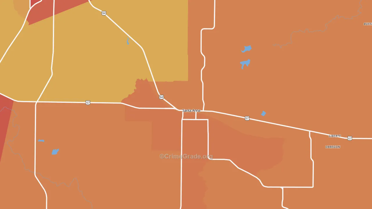 Santa Anna, TX Map of Drug-Related Crime Rates