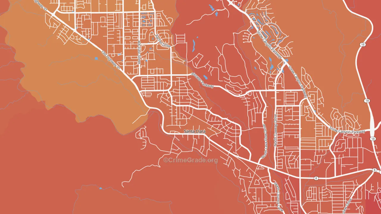 Santa Clara Heights, Santa Clara, UT Map of Drug-Related Crime Rates