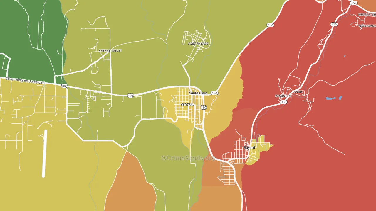 Santa Clara, NM Map of Drug-Related Crime Rates