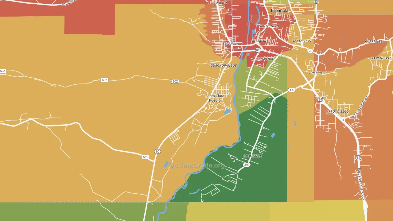 Santa Clara Pueblo, NM Map of Drug-Related Crime Rates