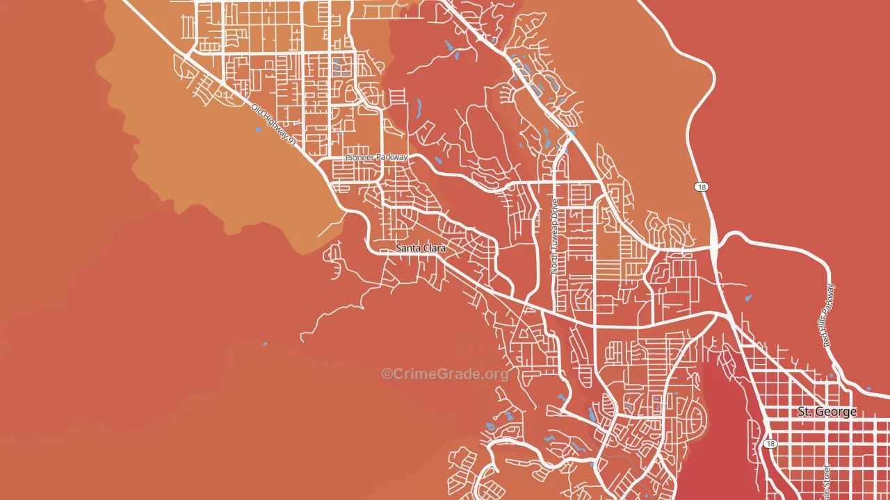 Santa Clara, UT Map of Drug-Related Crime Rates