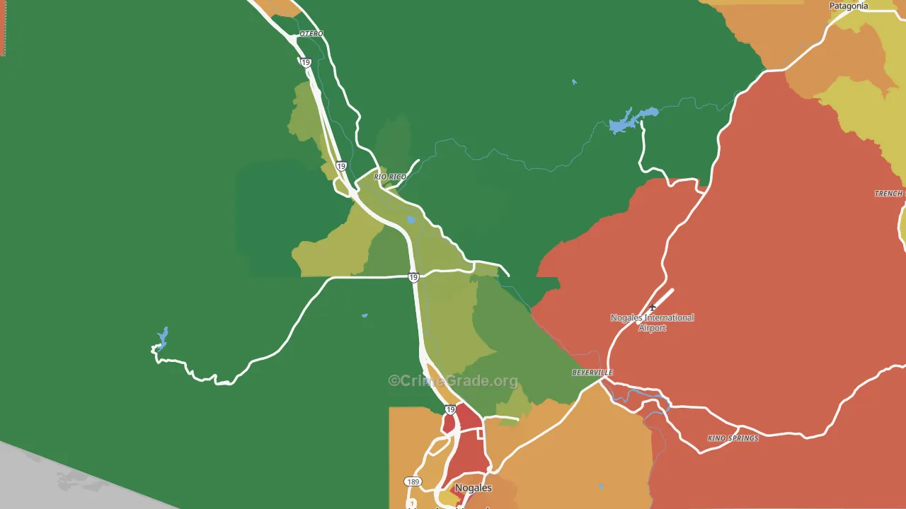 Santa Cruz County, AZ Map of Drug-Related Crime Rates