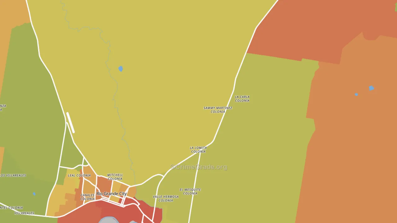 Santa Cruz, TX Map of Drug-Related Crime Rates