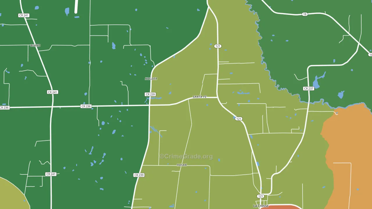 Santa Fe, FL Map of Drug-Related Crime Rates