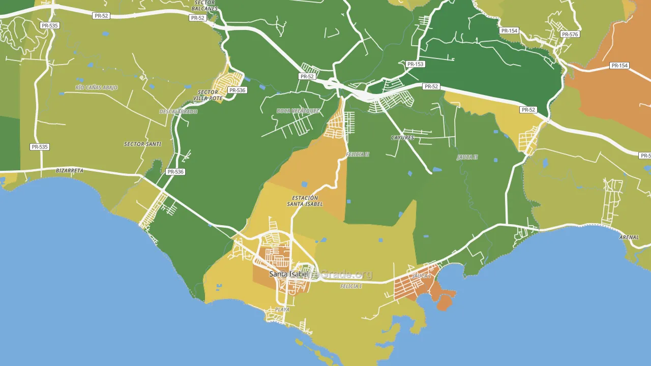 Santa Isabel Municipio, PR Map of Drug-Related Crime Rates