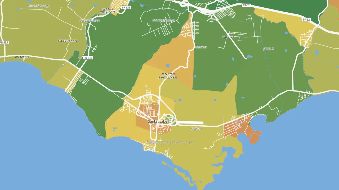Santa Isabel, PR Map of Drug-Related Crime Rates