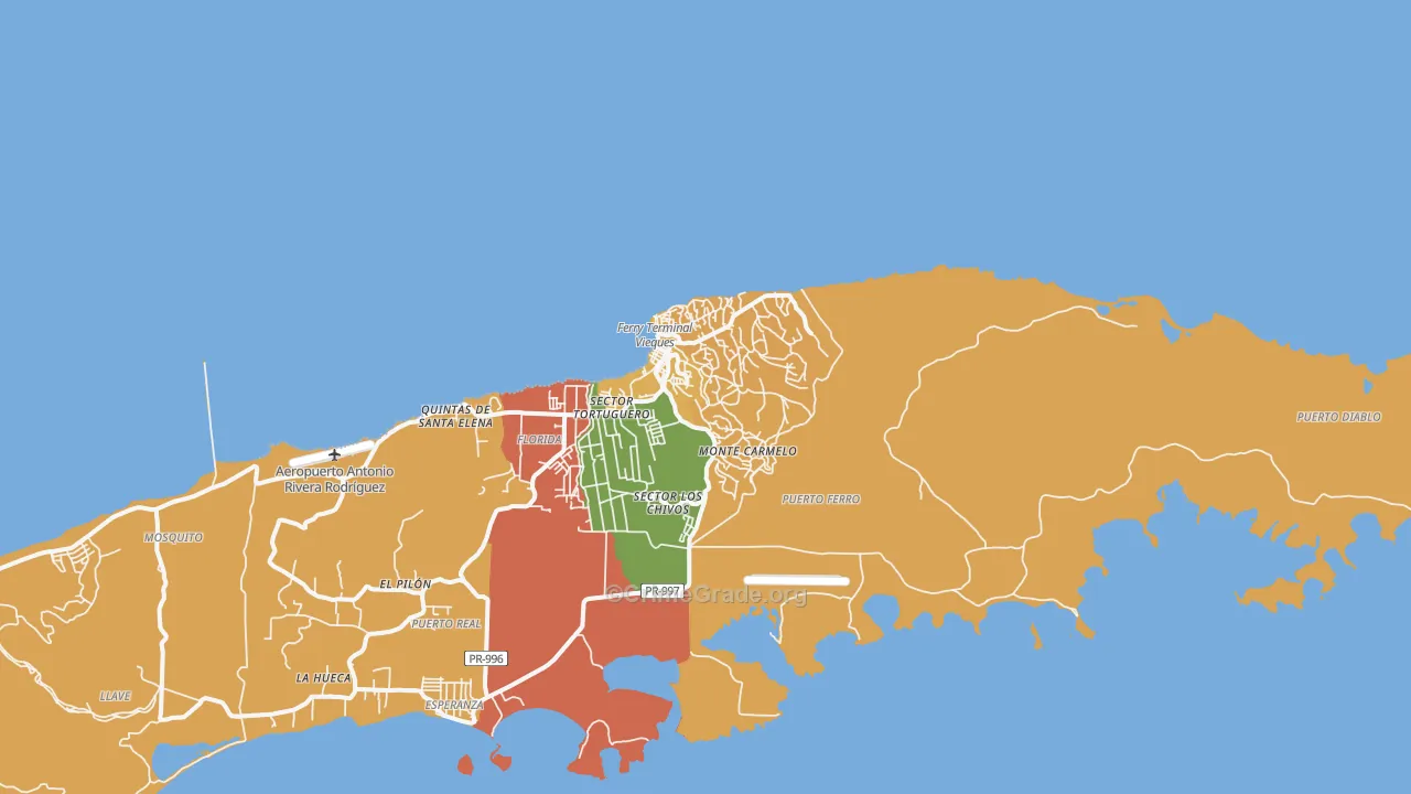 Santa Maria, PR Map of Drug-Related Crime Rates