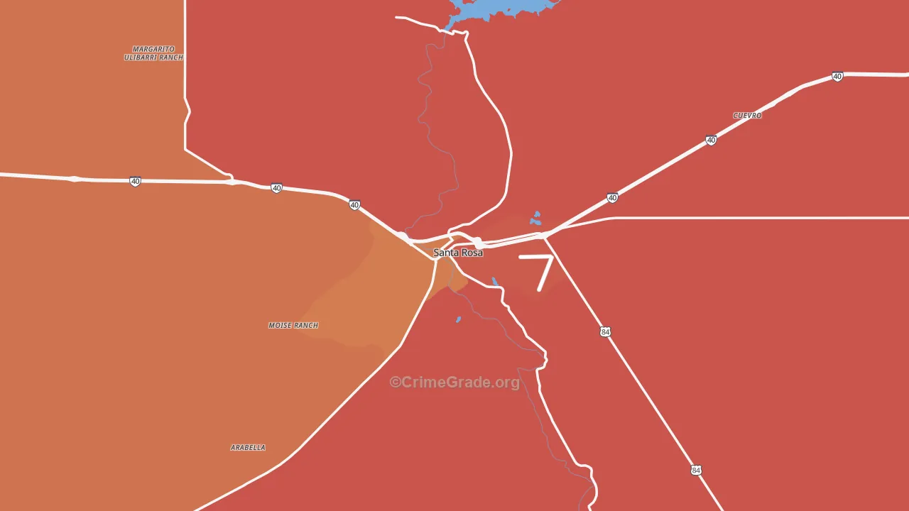 Santa Rosa, NM Map of Drug-Related Crime Rates