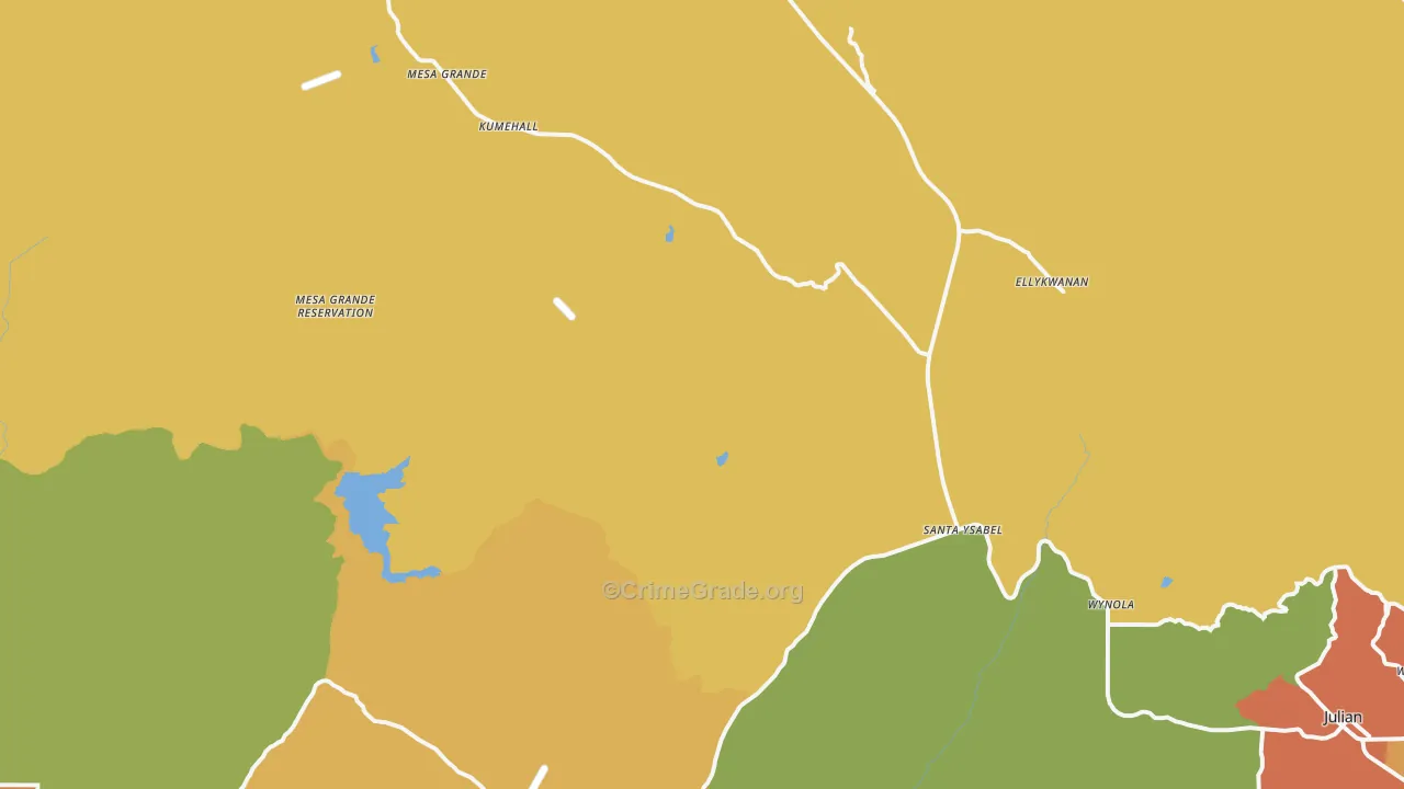 Santa Ysabel, CA Map of Drug-Related Crime Rates