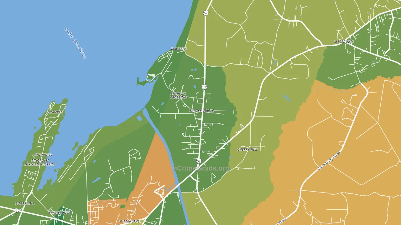Santee Circle, SC Map of Drug-Related Crime Rates