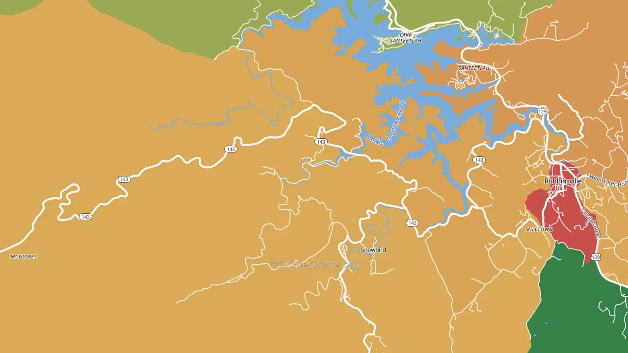 Santeetlah, NC Map of Drug-Related Crime Rates