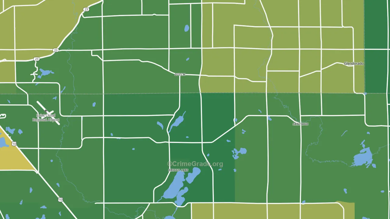 Santiago, MN Map of Drug-Related Crime Rates