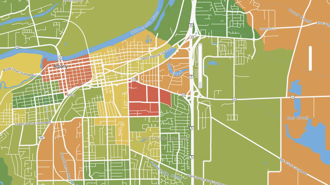 Santiam, Albany, OR Map of Drug-Related Crime Rates