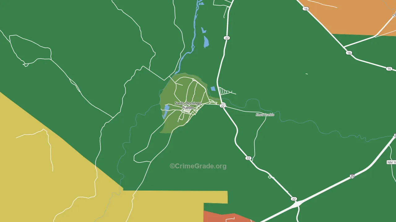 Santo Domingo Pueblo, NM Map of Drug-Related Crime Rates