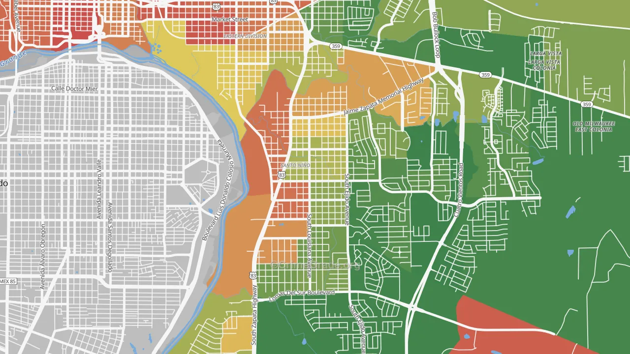 Santo Nino, Laredo, TX Map of Drug-Related Crime Rates