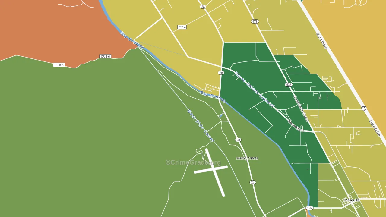 Santo Tomas, NM Map of Drug-Related Crime Rates