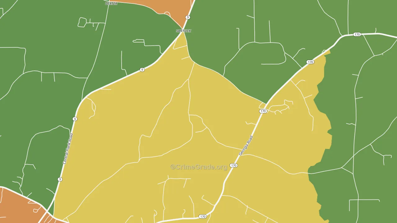 Santuck, AL Map of Drug-Related Crime Rates