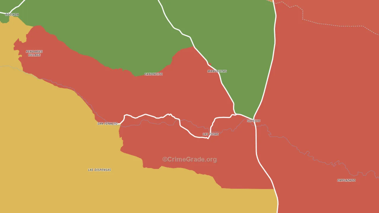 Sapello, NM Map of Drug-Related Crime Rates
