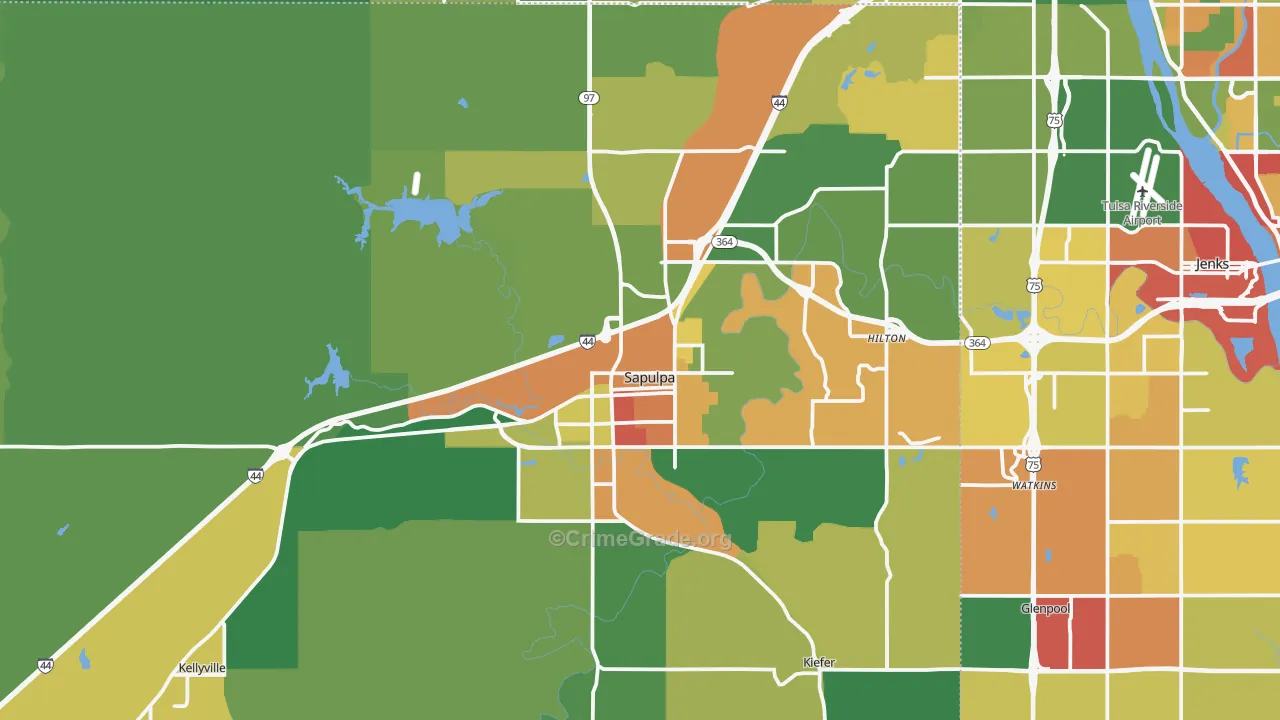 Sapulpa, OK Map of Drug-Related Crime Rates