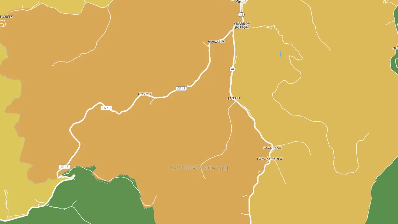 Sarah Ann, WV Map of Drug-Related Crime Rates
