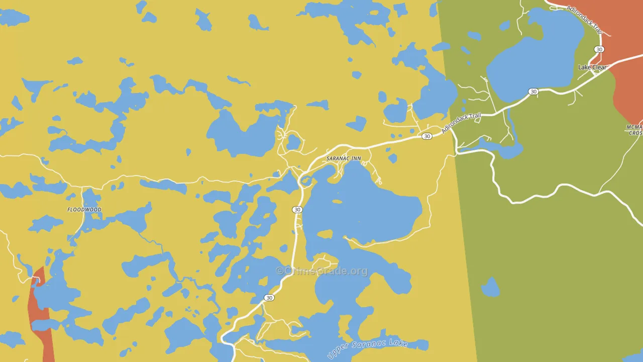 Saranac Inn, NY Map of Drug-Related Crime Rates