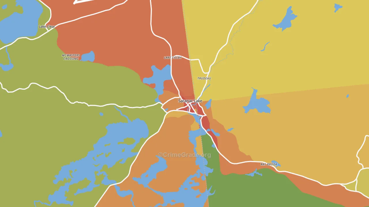 Saranac Lake, NY Map of Drug-Related Crime Rates