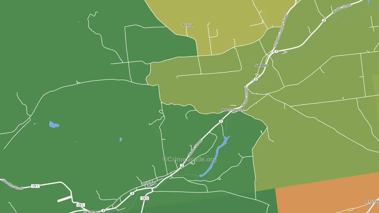 Saranac, NY Map of Drug-Related Crime Rates