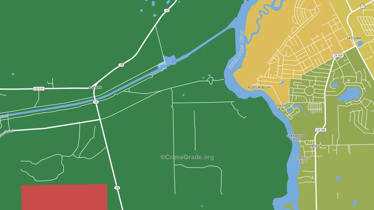 Saratoga, FL Map of Drug-Related Crime Rates